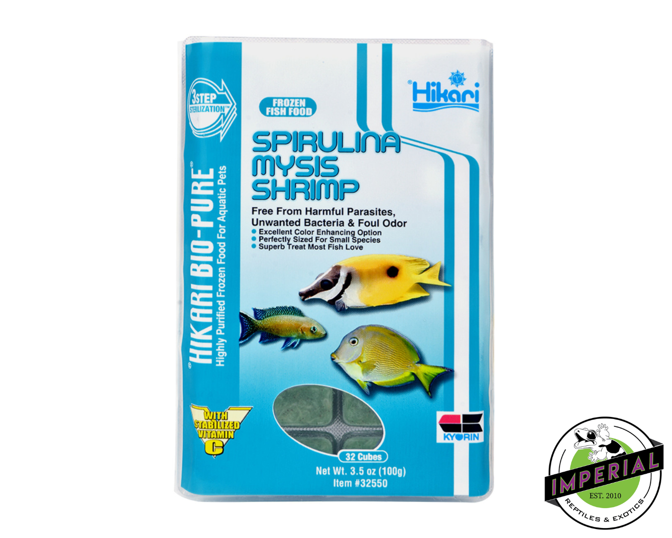 Hikari Bio Pure Frozen Spirulina Mysis Shrimp Cubes